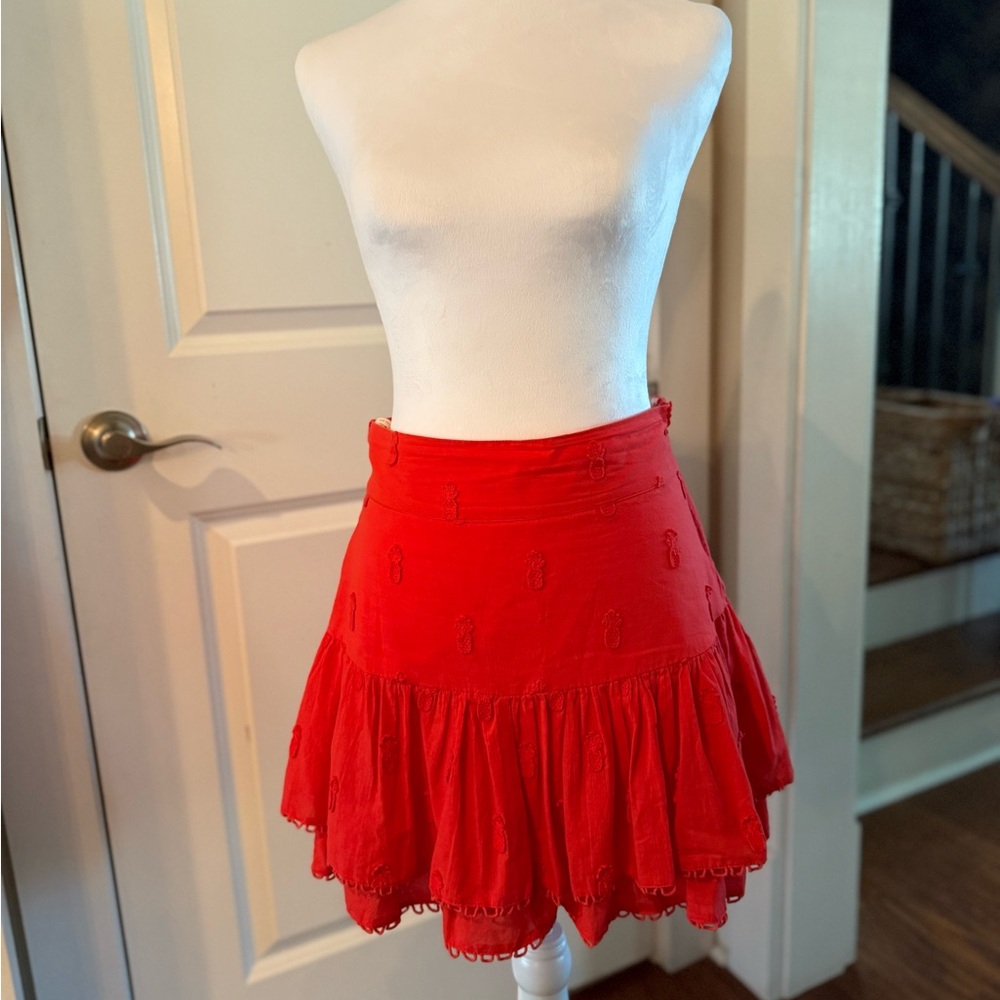 FARM Rio Vibrant Red Mini Skirt